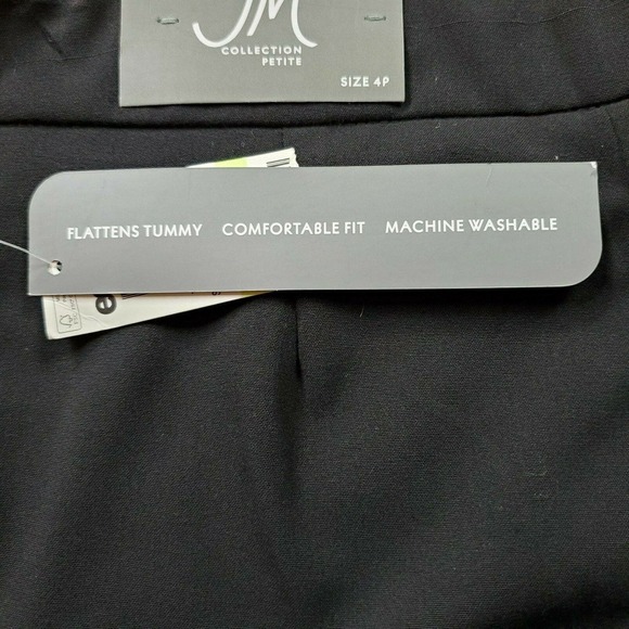 CC - JM Collection Pull-On Dress Pants Women 4P Petite Black Tummy Control - Picture 8 of 10